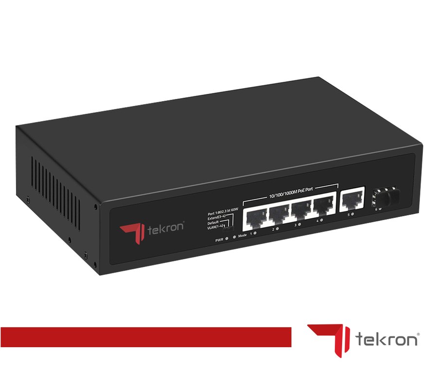4+2 PORT 10/100+2PORT 10/1000 RJ45 UPLİNK POE 48W SWITCH